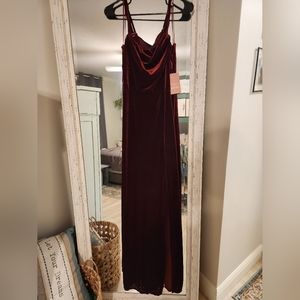 Birdy Grey Ash Cabernet Velvet Bridesmaid Dress